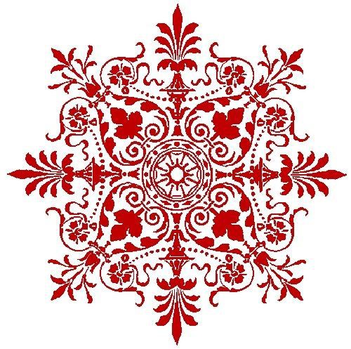 30 Custom Red Victorian Snowflake Personalized Address Labels