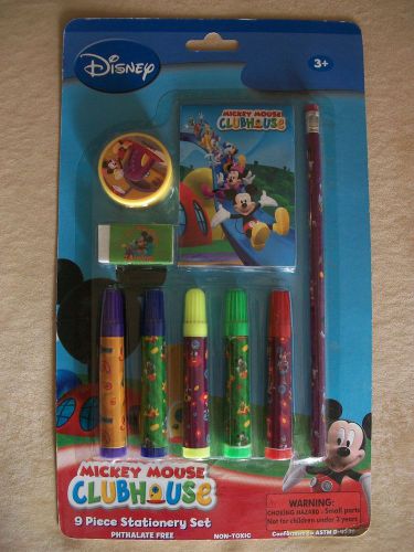 Disney Mickey Mouse Stationary Set (Markers, Pencil, Eraser...) NEW IN PACKAGE!