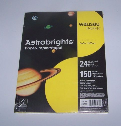 Pack of 150 Sheets 8.5 X 11&#034; 24 lb. Astrobrights Solar Yellow