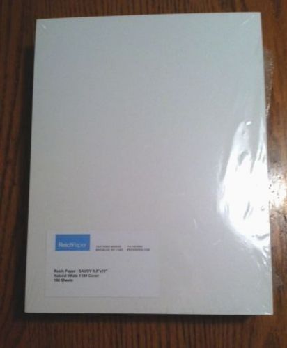 8.5 x 11 Paper - Reich Paper SAVOY - natural white - 100% pure cotton (QTY: 100)