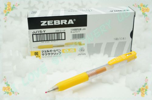 ZEBRA SARASA JJ15 COLOR EASY CLIP GEL PEN 0.5mm 10 PIECE BOX (YELLOW)