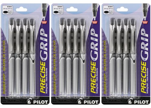 Pilot Precise Grip Rollerball Stick Pens, Extra Fine Point, Black Ink, 12/Pack
