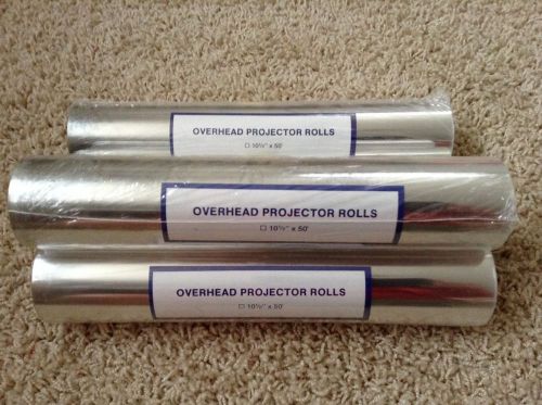 Lot Of 4 Overhead Projector Write On Film Rolls 10 1/2&#034; Inches x 50&#039; feet NOS