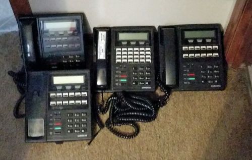 LOT OF 4 SAMSUNG 12 BUTTON OFFICE/BUSINESS PHONE LCD 12 KEYSET DCS
