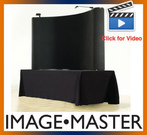 Deluxe 8&#039; BLACK Curved Table Top Pop Up Display Exhibit Trade Show Booth w/Bag