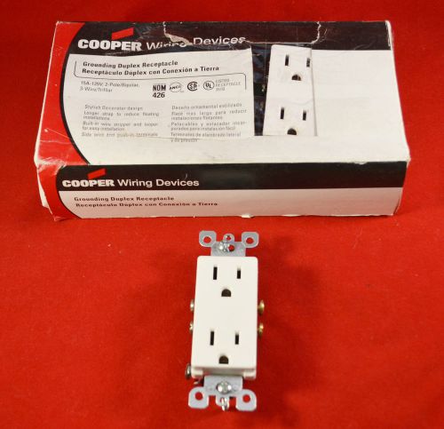 Grounding Duplex Receptacle-Cooper Wiring Devices - 10 pcs. w/covers - 1107W
