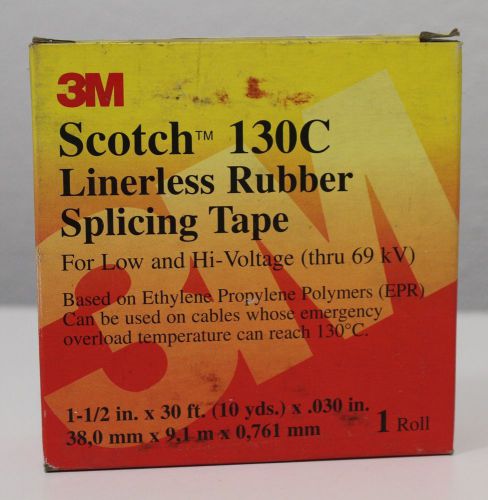 3M Electrical Scotch Linerless Splicing Tapes 130C -1 1/2&#034; x 30&#039; + Free Shipping