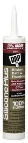 Dap 10.1 OZ, White, Kitchen &amp; Bath 100% Silicone Sealant 08640
