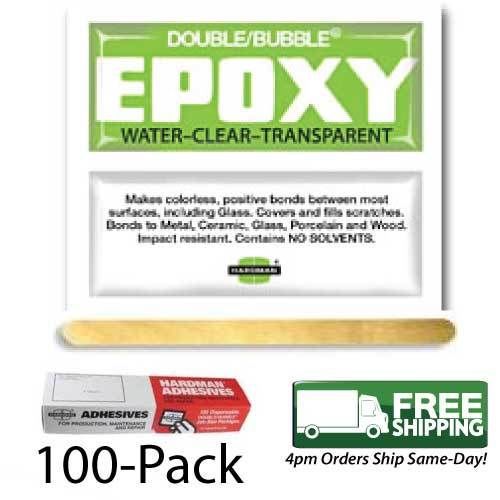 100-Pack - Hardman Double Bubble &#034;Green&#034; Crystal Clear Epoxy #04004