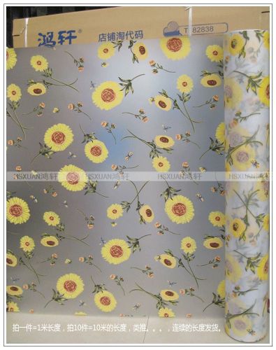 Privacy frosted glass window vinyl film Sunflower decorative 90cm 36&#034; #N1-Y