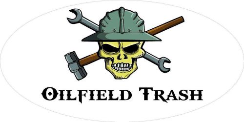 3 - Oilfield Trash Skull Oilfield Roughneck Hard Hat Helmet Sticker H318