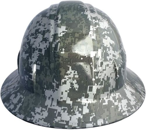 Hydro dipped full brim hard hat with ratchet suspension - digital camo design for sale