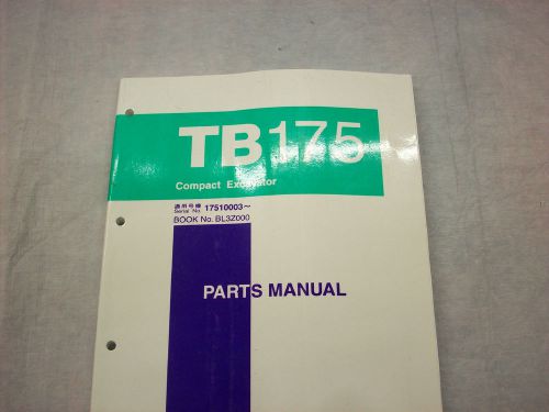 Takeuchi TB175 Excavator Parts Manual