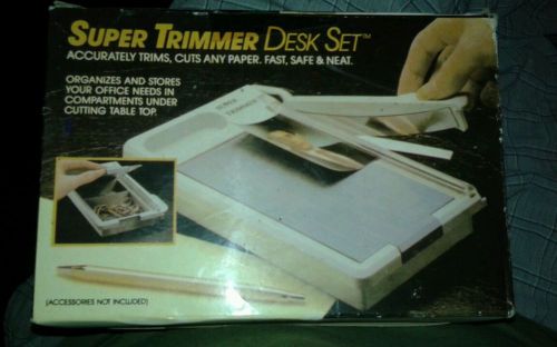 PAPER CUTTER 6 1/2&#034; SUPER TRIMMER IN BOX DESK TOP WITH STORAGE OFFICE SCRAP BOOK