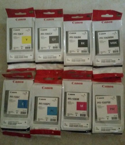 8 Set of Canon PFI-106 130ml Ink - OEM INK - Factory Sealed