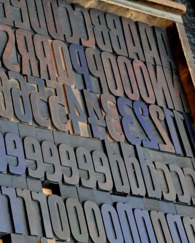 Letterpress alphabet 171pcs - 3.54&#034; wood printing blocks Letterpress wooden type
