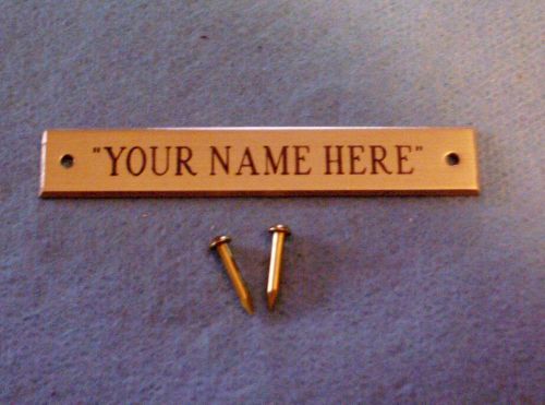 Custom engraved solid brass 1/2 x 3 &#034;b&#034; name plate sign id tag picture frame usa for sale