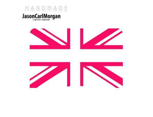 JCM® Iron On Applique Decal, Union Jack Neon Pink