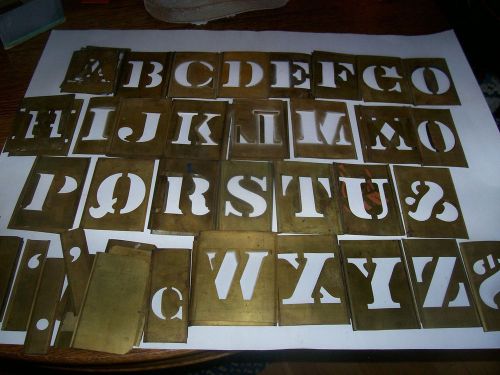 Vintage Brass Printers Engravers Interlocking Stencils  Letters &amp; Misc