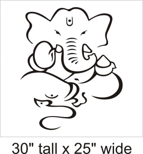 2X Ganesh Ji Om Aum Wall Drawing Room, Study RoomVinyl Sticker Decal Decor-472 A
