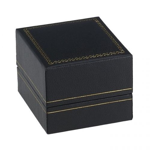 HIGH QUALITY BLACK RING BOX CLASSIC LEATHERETTE RING BOX JEWELRY GIFT BOX &lt;DEAL&gt;