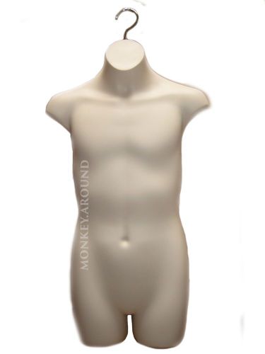 Teen Boy Torso Dress Mannequin Form Nude Flesh sz 10-12 Display Hanging Clothing