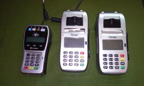 2 First Data FD100 and 1 FD35 Credit Card Point of Sale Terminals