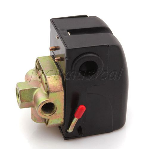 New 240v 4 port air compressor pressure control switch 95-125 psi w/on/off lever for sale