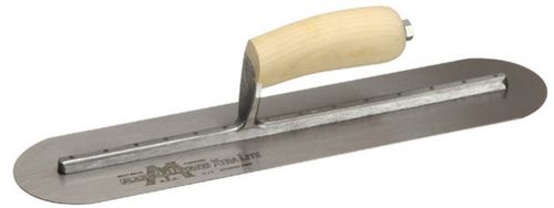 Marshalltown mxs81f 4-in x 18-in round-end finishing trowel with curved wood han for sale