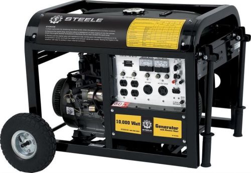 Steele 10000w gas powered portable generator with electric start and wheel kit for sale