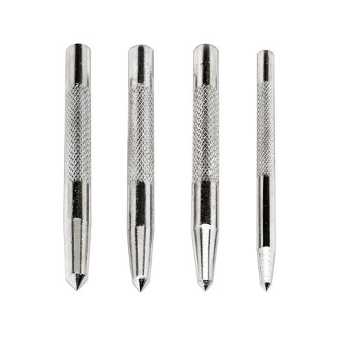 Heavy-duty 4pc center punch set - solid carbon steel - 1/8&#034; to 1/4&#034; for sale