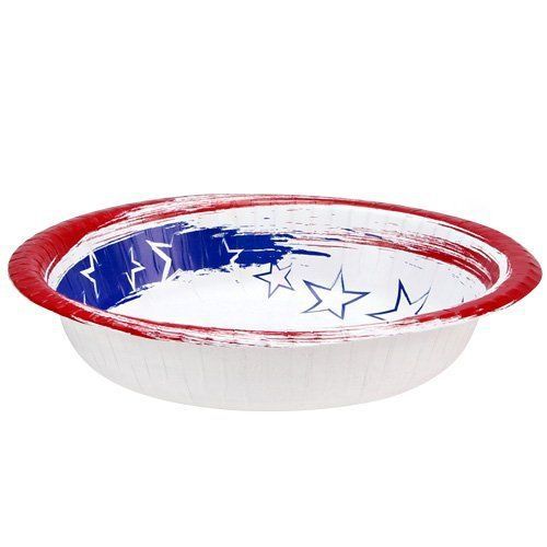 NEW Nicole Home Collection Stars N&#039; Stripes Paper Bowl, 20-Ounce