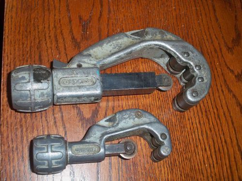 2 RIDGID TOOLS # 205  and # 105 QUICK RELEASE TUBING CUTTERS