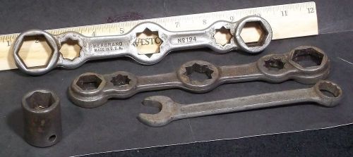 Herbrand Vintage Tools - No. 194 Wrench (x 2), 1222 (1340) Wrench, PS-626 Socket