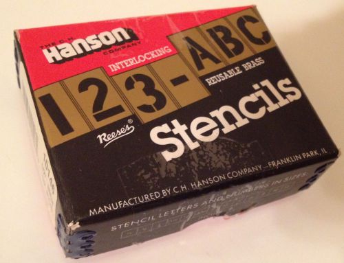 C.H. HANSON 10146 1/2&#034; Brass Interlocking Stencils Letters &amp; Numbers, 92 PC. Set