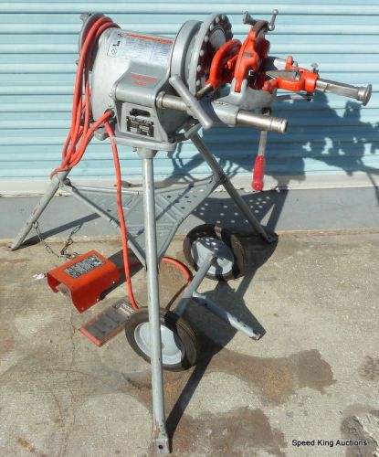 Ridgid 300-t2 pipe threader machine w/ tristand &amp; transporter extra pack of dies for sale
