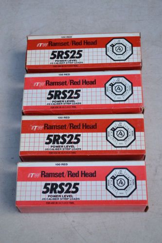 Nib 400 itw ramset red head .25 cal strip loads 5rs25 power 4 boxes of 100 for sale