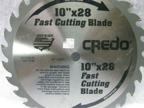 CREDO - 10&#034; x 28 Tooth Fast Cutting Saw Blade / Carbide Tipped