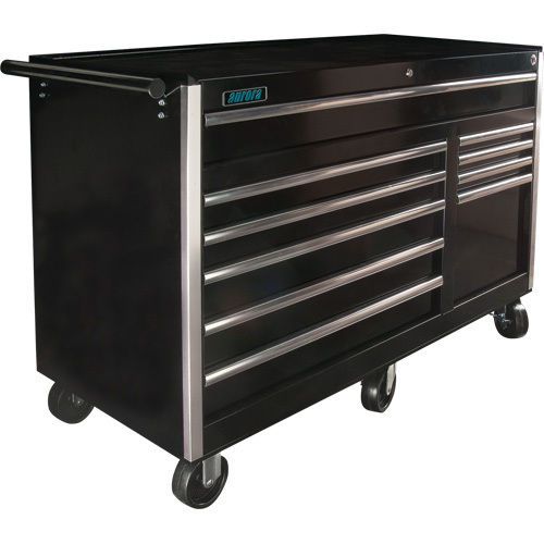 10 drawer 56&#034; aurora tools professional tool chest cart 1200lbs capacity for sale