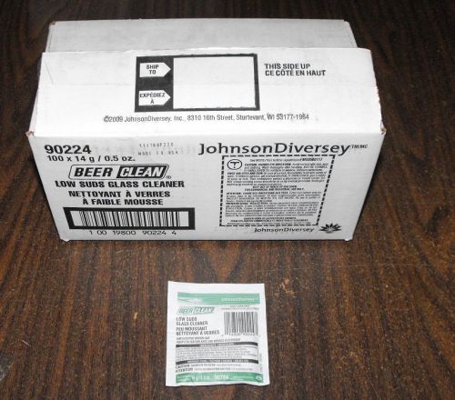 Johnson Diversey Beer Clean 90224 Low Suds Glass Cleaner 100pk 1/2oz