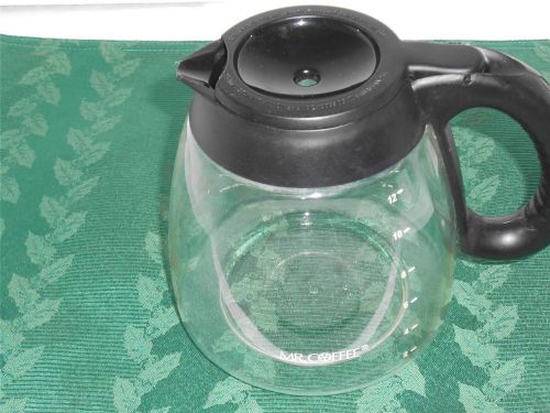Mr. Coffee Decanter Replacement Part 12 Cup Glass Black 6.25 Inches Tall