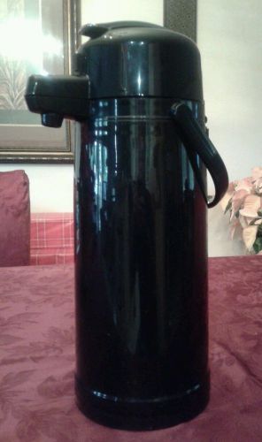 Service ideas glass lined coffee dispenser with pump. 2.2 litres black.