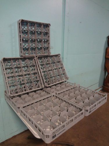 Lot of 7 &#034; vollrath &#034; heavy duty commercial coffee / tea  cup dishwasher racks for sale