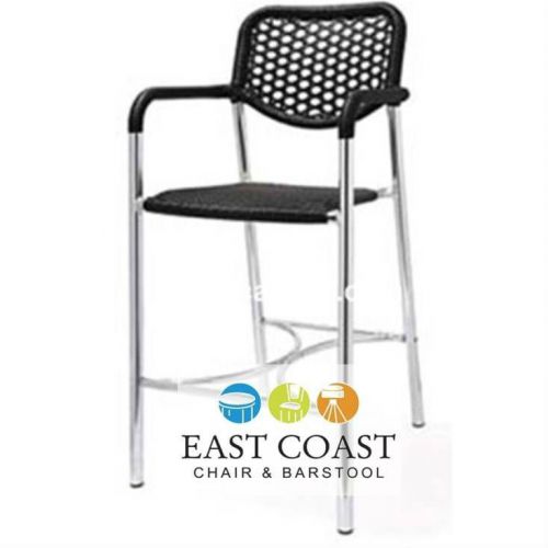 New commercial outdoor aluminum / plastic wicker bar stool, &#034;stella&#034; for sale