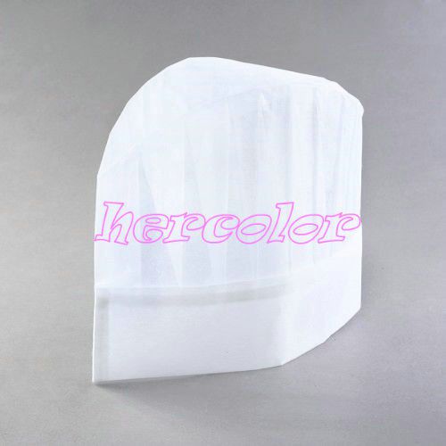 50Pcs Professional Disposable White Paper Chef Hats for Adults and Teens