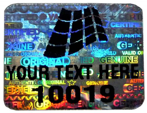~ 2001x custom-printed security hologram stickers, 25mm x 20mm warranty labels ~ for sale