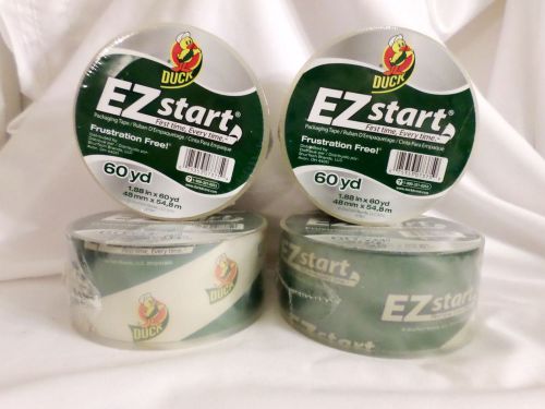 4 Rolls Duck EZ Start Frustration Free Silent Tape 240 Yards Packing Clear Tape
