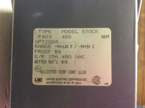 United electric controls f403-4bs temperature control 15 amp f4034bs f403 4bs for sale
