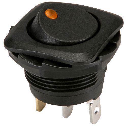 Nte 54-645-a spst round rocker switch w/amber led 060-926 for sale