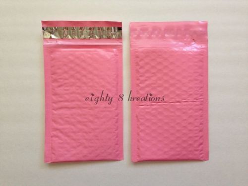 80 CARNATION PINK Color 4x7 Bubble Poly Mailers Shipping Padded Envelope Bags